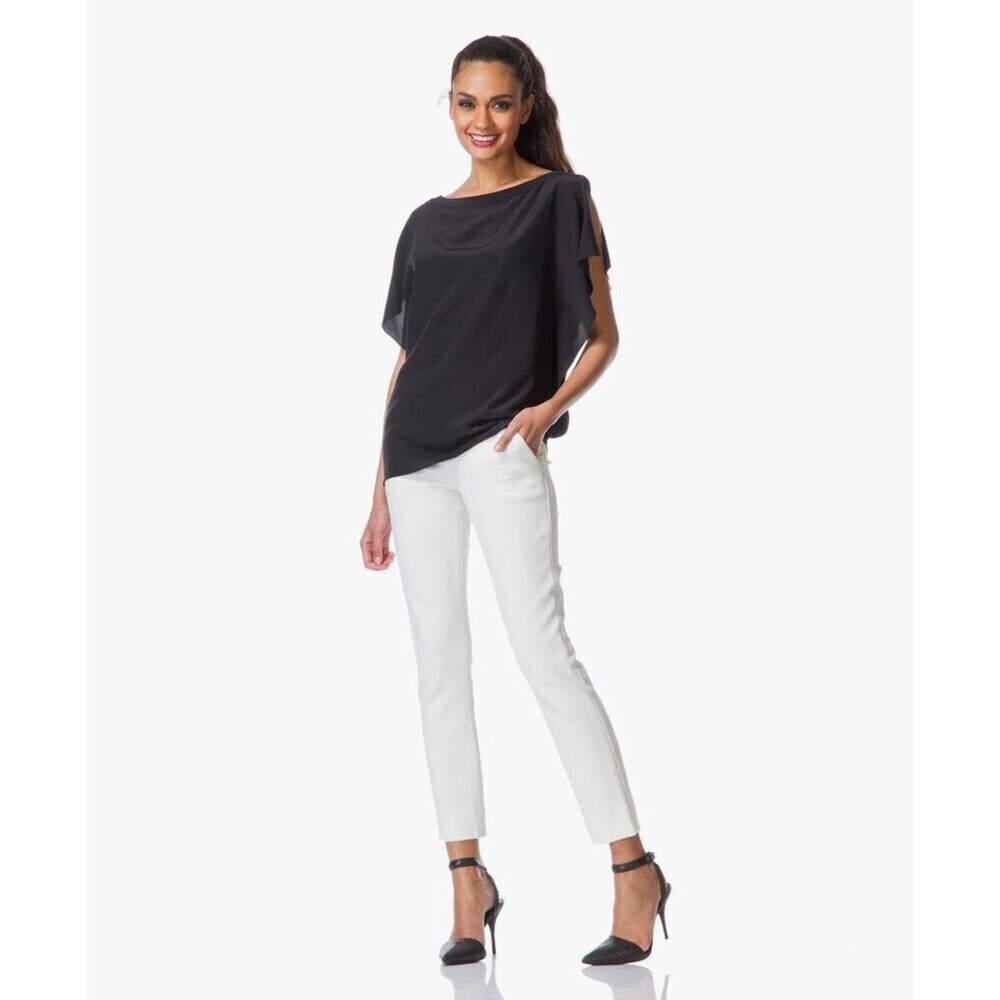Diane von Furstenberg $565 DVF White Genesis Viscose Blend Jersey Pants Sz 4